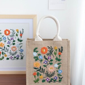 DIY-Sticktasche | Wiederverwendbare Öko-Tasche für Anfänger | Stickset für Anfänger, Kreuzstich | Komplettes Stickset mit Stickrahmen Bild 3