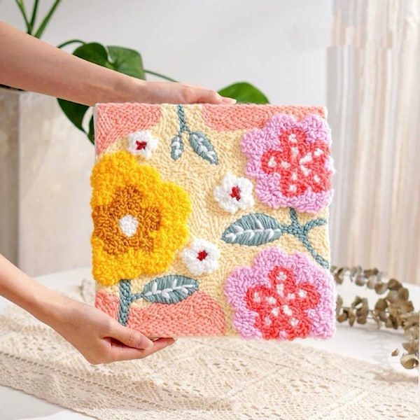 Punch Needles Start Kit/ Beginner Punch Needle Kit with Punch Needle/ Punch Needle Kit with Yarn/All Materials Included/Home Deco/ DIY Craft