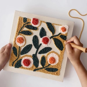 Kit de inicio de agujas de punzón/Kit de agujas de punzón para principiantes con aguja de punzón ajustable/Kit de agujas de punzón con hilo/Todos los materiales incluidos/Regalo para ella