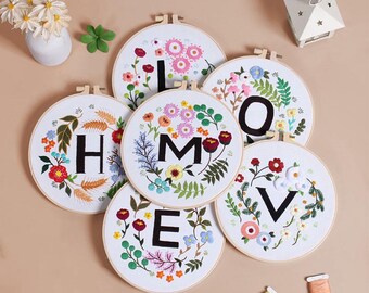 Love Home Embroidery Kit- DIY craft kits- Embroidery Kit- Beginner Embroidery Kit- Modern Embroidery Kit- DIY embroidery kit Valentines Day