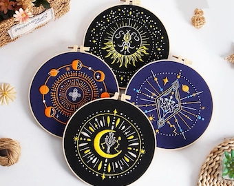 Kit de bordado para principiantes / Kit de bordado con patrón / Kit completo de bordado de astrolabio con bastidor de bordado / Kit de manualidades DIY / Regalo para ella