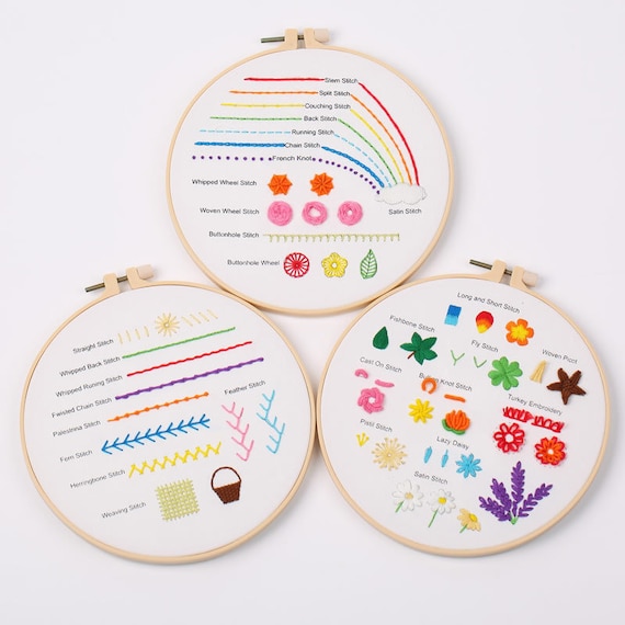 3 Pack Beginner Embroidery Kit Set of 3, Beginner Embroidery Kit