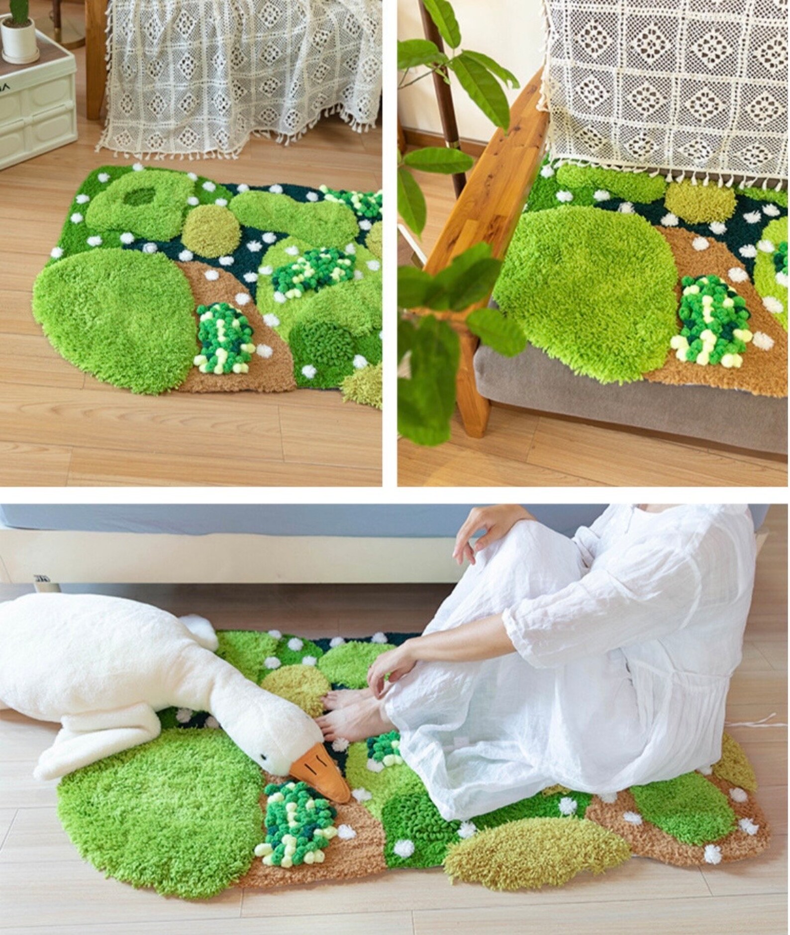 Moss Rug Making Kit Green Moss Rugs/ Moss Forest Rugs Carpet/ Forest Rugs/ Beside Rugs ...