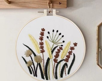 Embroidery Kit Beginner Flower Diy Embroidery Kit Modern Plants Cross  Stitch Kit Embroidery Gift Diy Kit Adult Kids Gift for Mom/her 