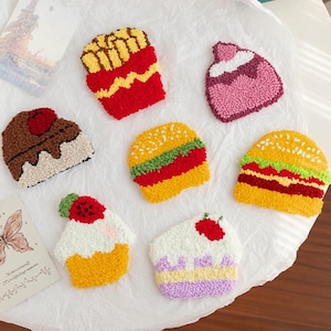 Cute Punch Needle Coaster Full Kit for Starter DIY Punch Coaster Making Kit,Handmade Coaster Kit,DIY Crafts gift, Punch Needle Kits for kids