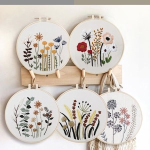 Embroidery Kit Beginner flower diy| embroidery kit modern plants | cross stitch Kit Embroidery gift | diy Kit adult kids | Gift for Mom/Her