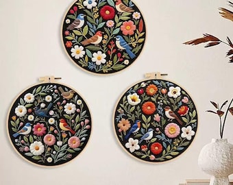Blushing Mushroom Embroidery Kit, needlecraft kit, embroidery pattern, beginners embroidery kit, modern embroidery kit, wall art, embroidery