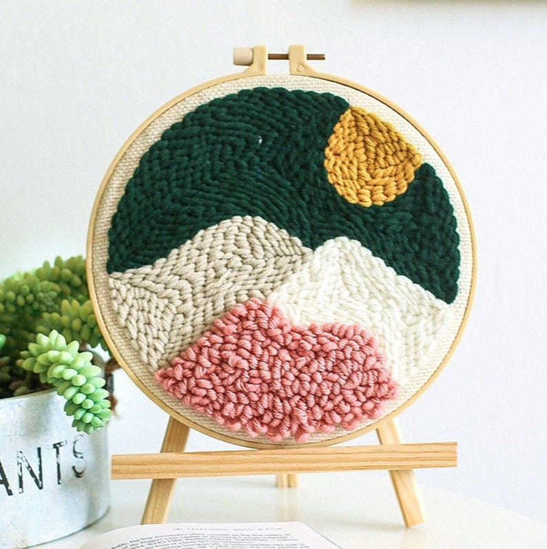 Beginner Punch Needle Kit/tufting Adjustable Tool/yarn Etsy