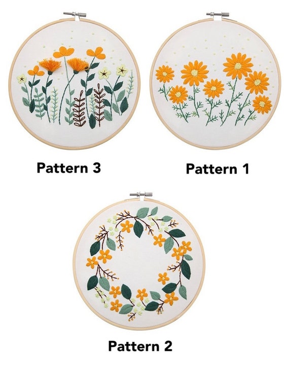 Embroidery Kit Farewell Summer Floral Embroidery Design for Beginners Hand Embroidery  Kit Craft Project for Adults Needlework Kit 