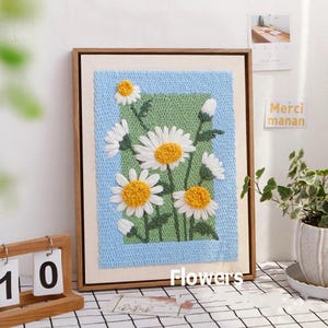 Blumen Stanznadeln Starter Kit/Anfänger Punch Needle DIY Kit mit Punch Needle/Punch Needle Kit mit Garn/Alle Materialien/Handwerk Geschenk für SIE