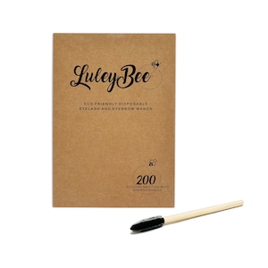 200 Black Eco-Friendly silicon head - bamboo handle mascara - eye lash - eyebrow -hair wand spoolie eco-friendly and plastic-free