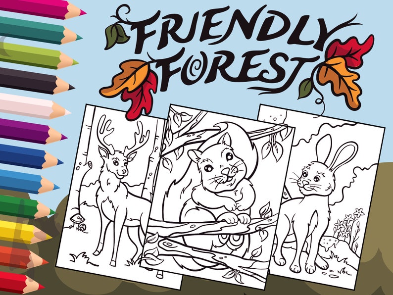 Friendly Forest: Animal Coloring Pages