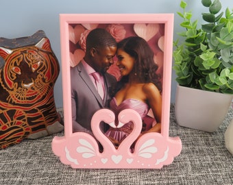 Swan's Embrace 4x6 Photo Frame   - 3D printed with Handmade detailing.
