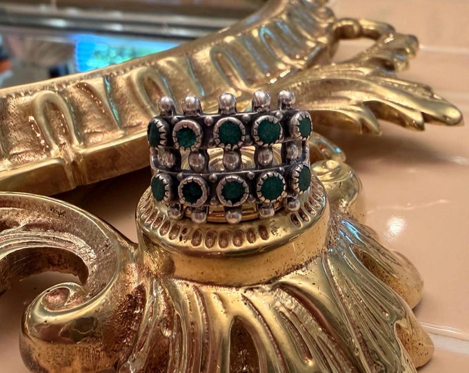 Vintage Native American Sterling Silver and Turquoise Ring - Etsy