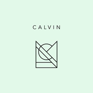May include: A black and white geometric logo with the word "CALVIN" above it. The logo is a stylized letter "C" with a circle and lines.