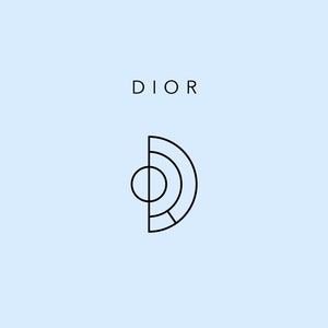 May include: A black and white geometric logo with the word "DIOR" in all caps above it.
