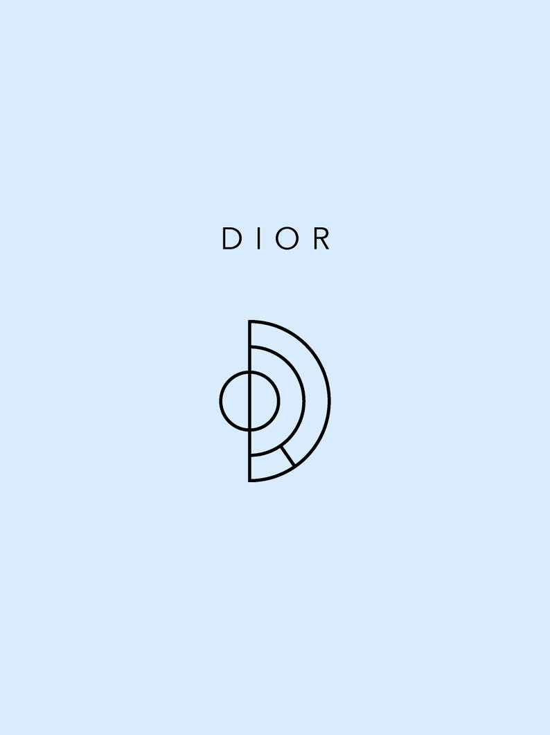 May include: A black and white geometric logo with the word "DIOR" in all caps above it.