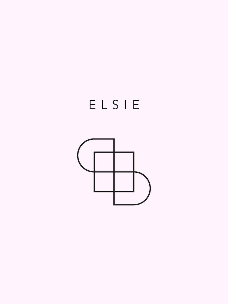 May include: Black and white geometric logo with the word "ELSIE" above it.