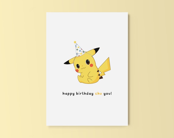 pokemon birthday greeting cards Pikachu Pokemon Birthday Card, 