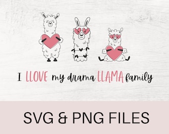 Llama SVG, Family Llama SVG, Drama Llama Svg, Llama Png, Llama Quotes Svg, Llama cut files, Llama shirt  Svg, Llama love svg