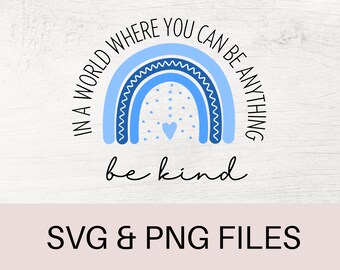 Autism SVG, Autism PNG, Be Kind Svg, Autism Rainbow Svg, Autism Awareness SVG, Cut Files, Autism Printable, Autism Mom