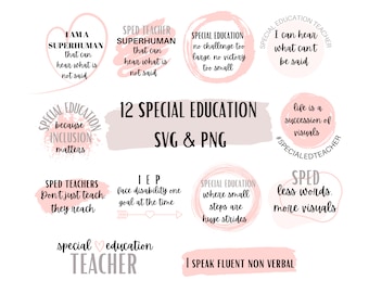 Special Education Svg Bundle, Autism Svg, Cut Files, Sped teacher svg, SPED, Special Education quotes, Sped SVG bundle, Cricut designs.