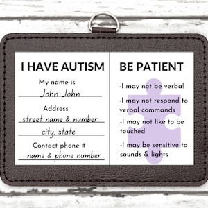 Autismus-Ausweis, medizinische Karte, Autismus-medizinische Karte, Kinder-Autismus-Karte, sofortiger digitaler Download, Notfallkarte