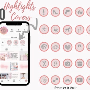 Instagram Story Highlight Cover, 50 Rosa IG Highlight Cover, Instagram Vorlage, Instagram Highlight Cover, Beauty Highlights, IG-Symbole