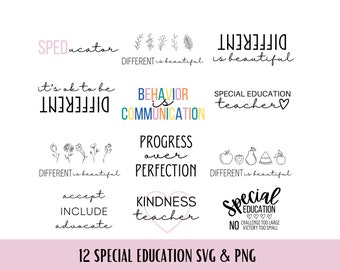 Special Education Svg Bundle, Autism Svg, Cut Files, Sped teacher svg, SPED, Special Education quotes, Sped SVG bundle, Cricut designs.