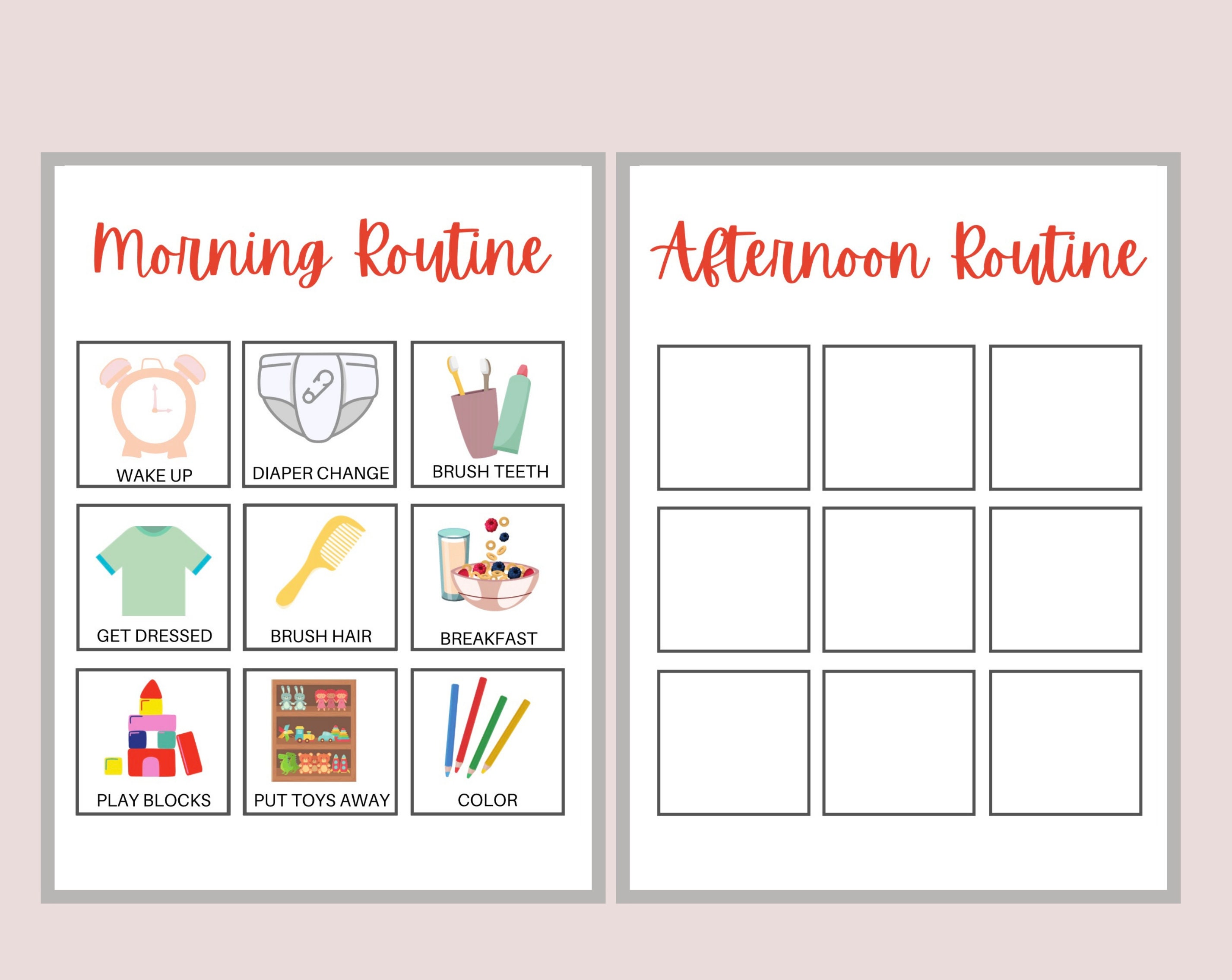 Daily Routine Cards, Toddler Routine Chart, Daily Rhythm, Visual ...