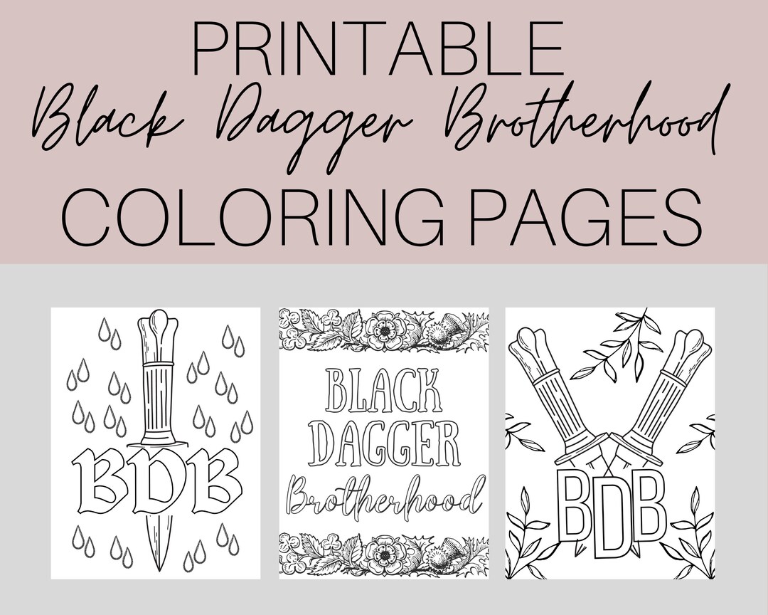 Black Dagger Brotherhood Printable Coloring Pages, BDB Printable ...