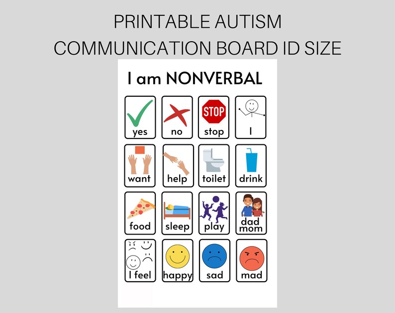 Autism Communication Pecs Board Autism Visual Aid Pecs Etsy