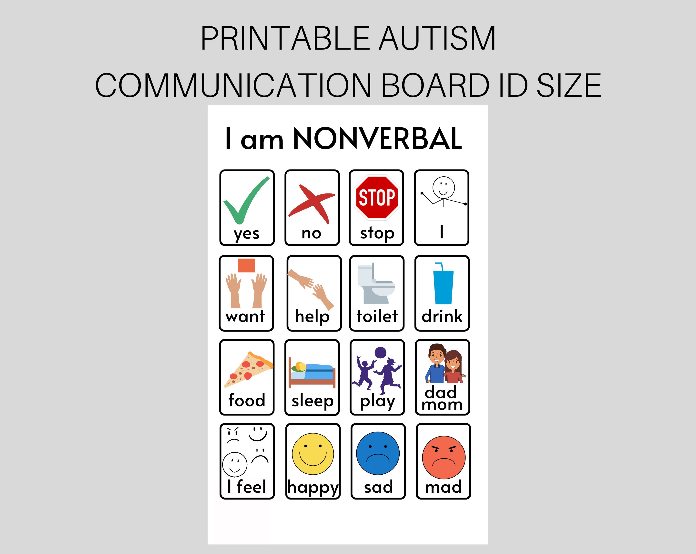 Printable Pecs Communication Cards, Autism Communication, Communication  Cards, Nonverbal Communication, Autism Printable, Communication Pecs 
