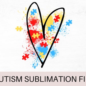 Autism Sublimation, Autism PNG, Autism Heart png, Autism Awareness png, Autism Mom png, Autism Puzzle PNG