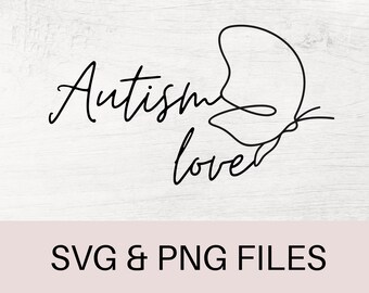 Autism SVG, Autism PNG, Autism Awareness SVG, Cut Files, Autism Printable, Autism Love Svg, Autism Butterfly Svg