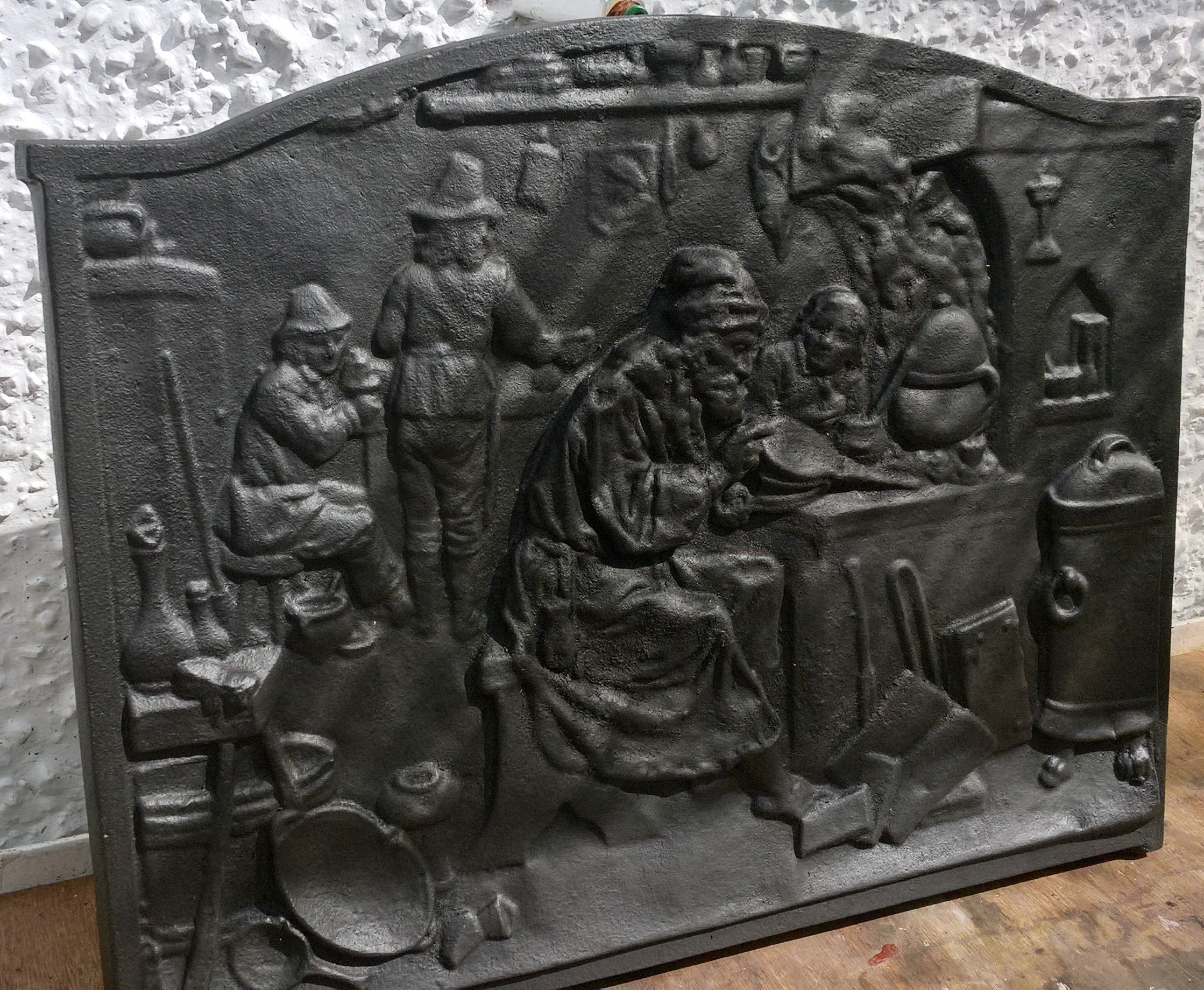 Antique Cast Iron Fireplace Back Plate Etsy UK