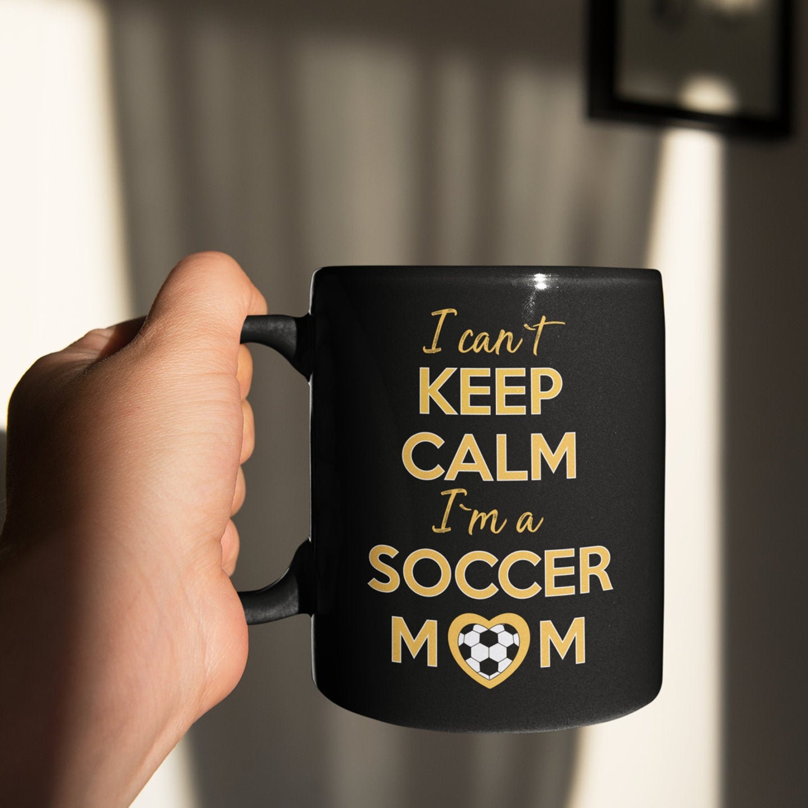 Keep Calm Soccer Mom Black Mug Etsy