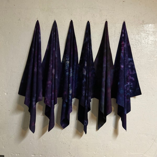 Deep Purple Bandana 27in 100% Cotton New Ones Added Repurposed Fabric Sewn By Me Art Wearable Nightshade Plum Violet Periwinkle Grape Lilac