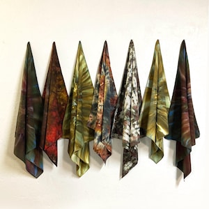 24" Neutral Bandana 27" Earthy Kerchief Hand Ice Tie Dye on Sustainable Cloth Sewn by Me 100% Cotton Fabric Biking Garden Sable Rust Ocher