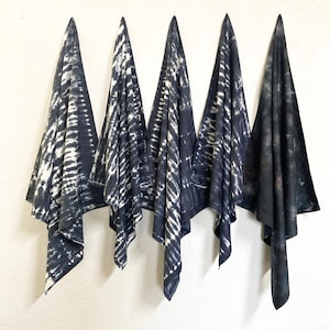 24" Gray Bandana 27' Gray Kerchief Handcrafted on Repurposed 100% Cotton Fine Fabric Hand Dyed Charcoal and White Smoke Slate