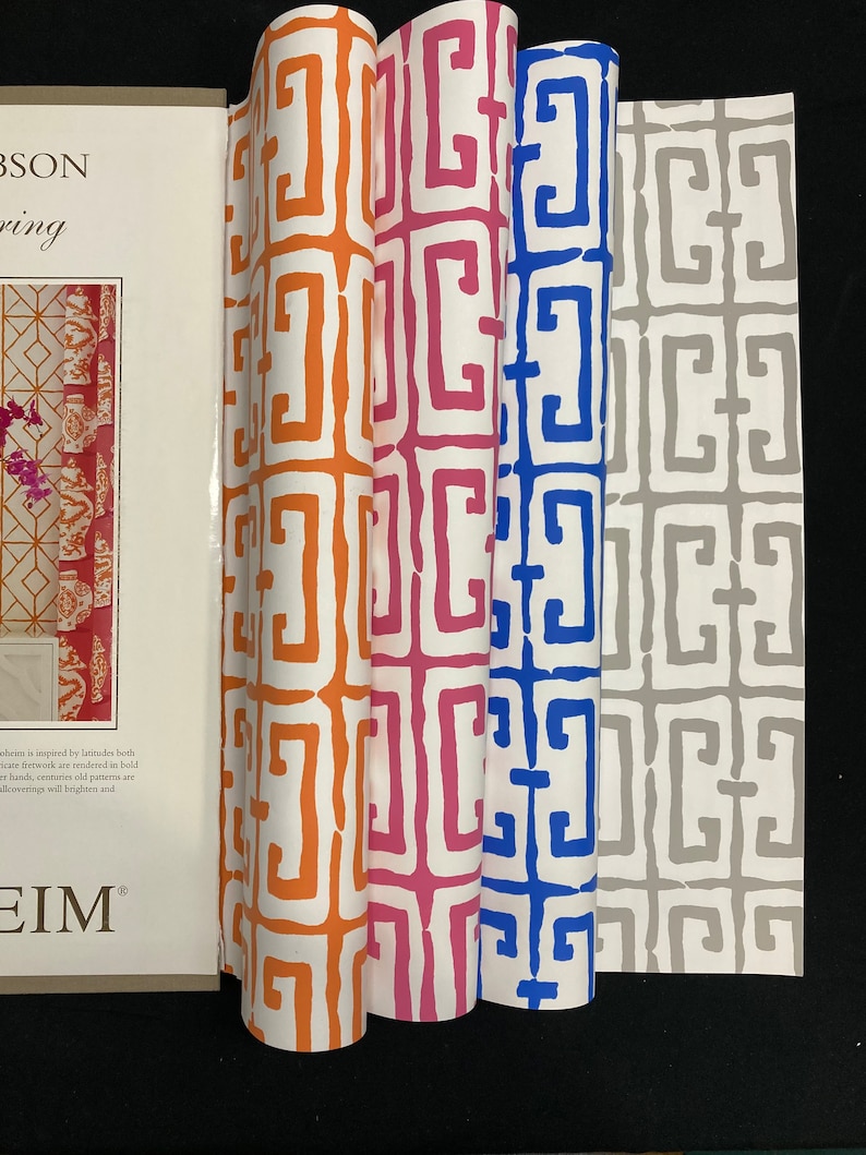 Bright Bold Colors Designer Wallpaper Sample Book Stroheim Etsy