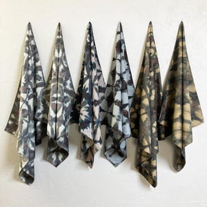 24" Gray Bandana 27' Gray Kerchief Handcrafted on Repurposed 100% Cotton Fine Fabric Hand Dyed Brown Tan Mist Heather Muted Neutrals