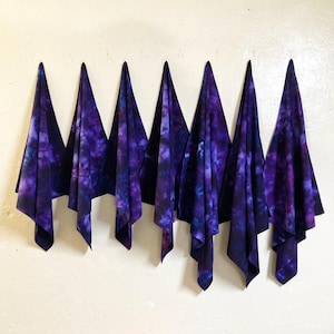 27&quot; Purple Bandana 24&quot; Violet Kerchief 100% Cotton Hand Ice Dyed Sewn by Me Sustainable Fine Fabric 22&quot; Purple Bandana Ultraviolet Eggplant