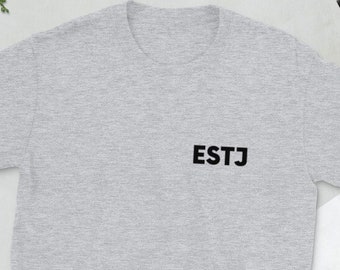 ESTJ Badge Tee | 16 Personalities Gift | Myers Briggs/MBTI inspired print t shirt | Short-Sleeve Unisex T-Shirt