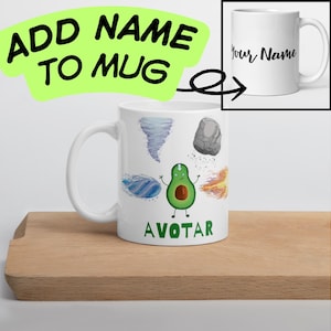 Personalised 4 Elements Avotar Mug | Funny Anime Gift | Fire Water Air Earth | Gift for Him | Gift for Her