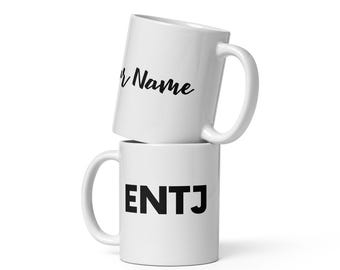 Personalisierte ENTJ Tasse - Myers-Briggs MBTI Kaffeetasse | 16 Persönlichkeiten Geschenk | Extrovertiert Psychiatrie Geschenkidee