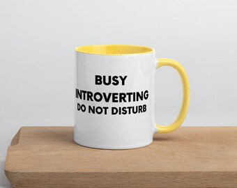 Busy Introverting Do Not Disturb Personalised Mug – Funny Introvert Gift – Myers Briggs MBTI Personality Cup – Custom Name Coffee Tea Mug