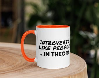 Introverts Like People in Theory Personalised Mug Funny Introvert Gift Custom Name Coffee Cup – MBTI Myers Briggs 16 Personalities Tea Mug