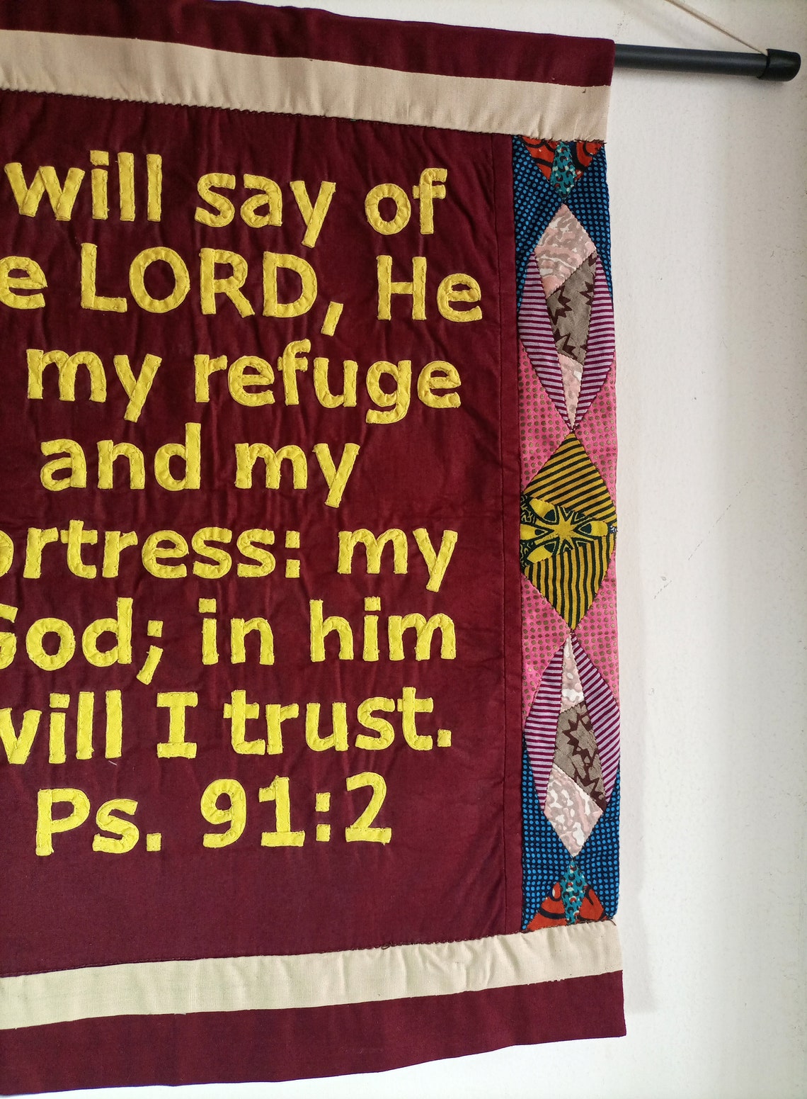 Scriptural Quilt Wall Hanging Psalm 912 Text Tapestry Etsy UK