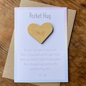 Pocket Hug | I Miss You | Love Grandma | First Day of School | Children Gift | Student Gift | Kindergarten | Back To School  | Wooden Hug |